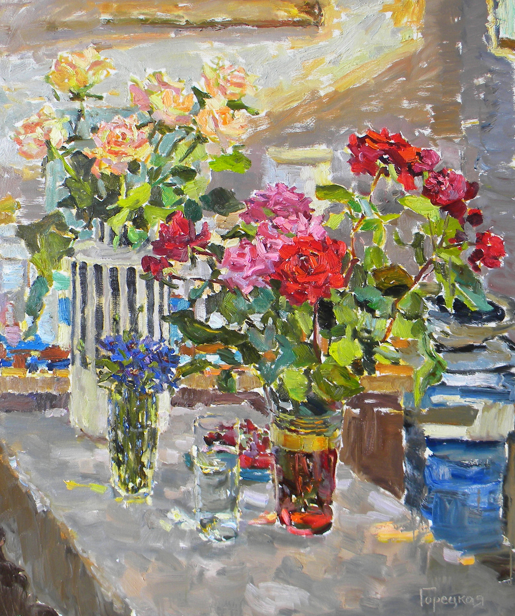 Полина Горецкая  Розы 2025 холст, масло 120х100