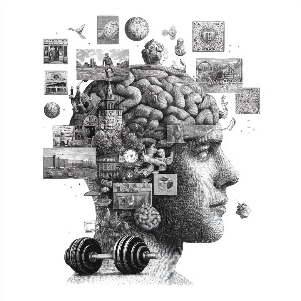 Для мозга важны тренировки. Моя иллюстрация с помощью нейросетей