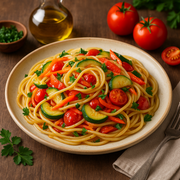 Паста с овощами и оливковым маслом рецепты от Дарики