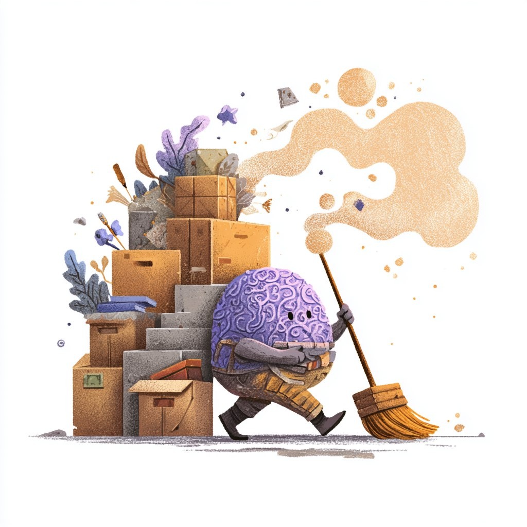 Умный уборщик уже приступил к работе. Моя иллюстрация с помощью нейросетей