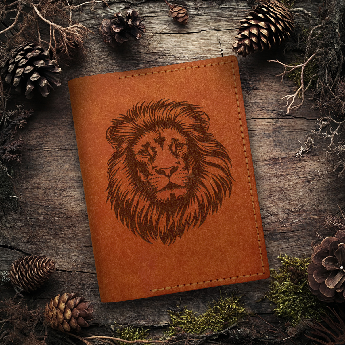 Обложка на паспорт "Лев" от Benettega. Практичная роскошь с личным знаком.