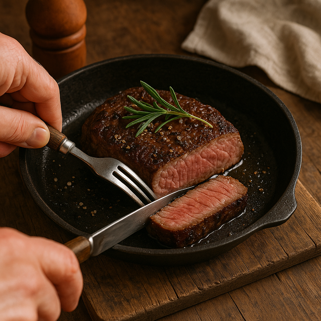 5 минут, Сковородка. И ресторанный шеф-нарезчик нервно курит в сторонке.