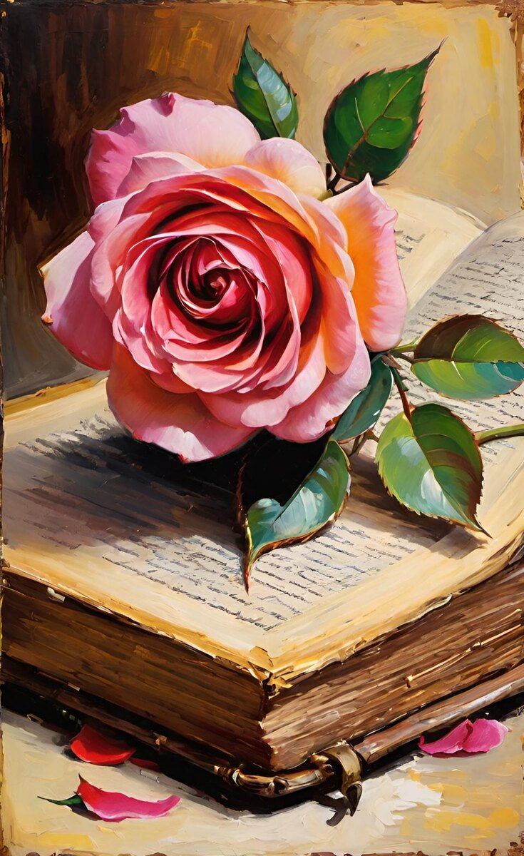 Чайная роза. Иллюстрация создана с помощью нейросети DreamAl и программы Photoshop.