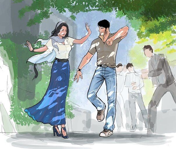 Рисунок из интернета. Ей нравились кавказцы и турки.