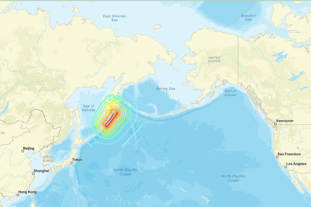 Локация цемлетрясения. Источник: Геологическая служба США / earthquake.usgs.gov