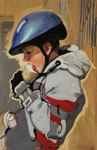 Ольга Григорьева-Климова. Мороженое. 2016 г. Холст, акрил, масло. 80 x 50 см