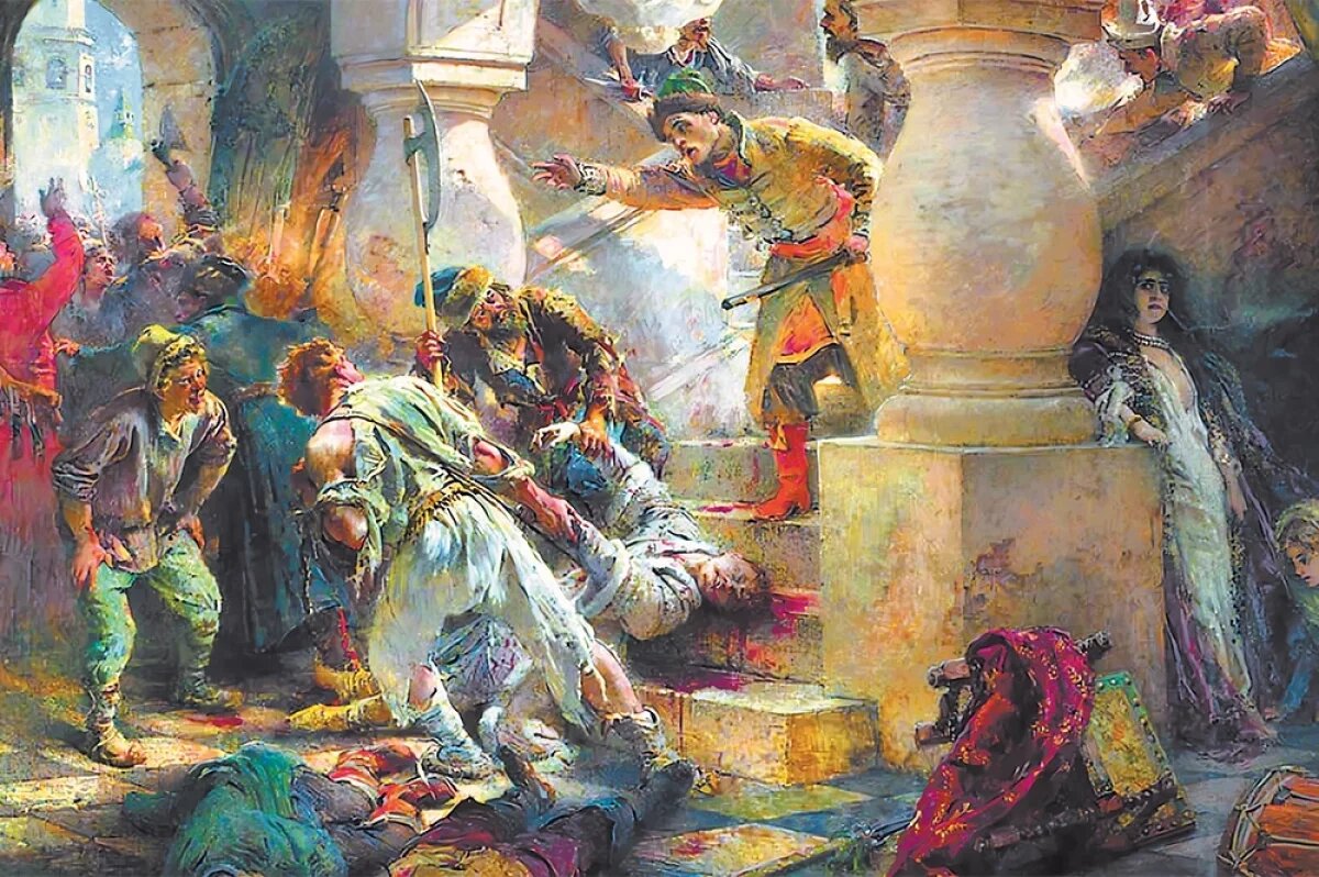    «Убийство Лжедмитрия». Картина Константина Маковского.