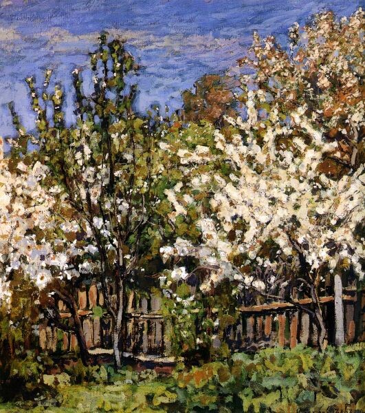«Цветущие вишни», Петровичев П. И, 1911 г. Источник: https://rmgallery.ru/ru/956
