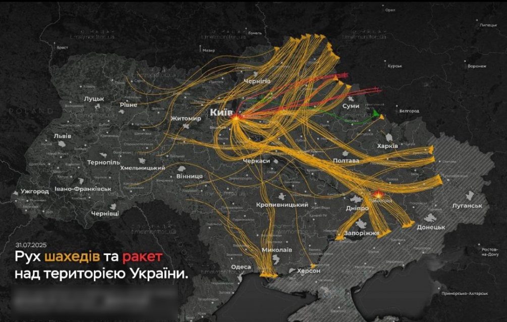   Карту ударов опубликовали украинские ресурсы.