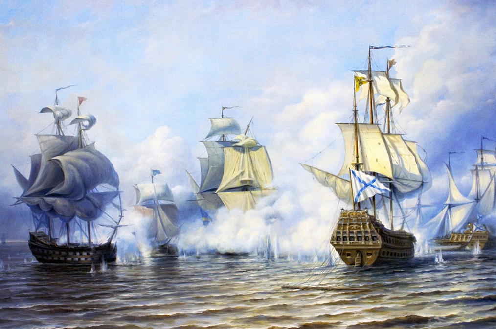 "Эзельский бой" Алексей Боголюбов, картина