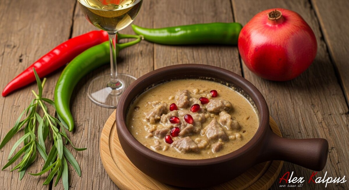 Тушёная телятина в ореховом соусе, известная как "Яхни" (в зависимости от региона иногда называют яхне), - одно из древнейших блюд страны, возникшее в винодельческих регионах Кахетии и Имеретии. На фотографии моя версия с большим количеством соуса. Я так люболю )))