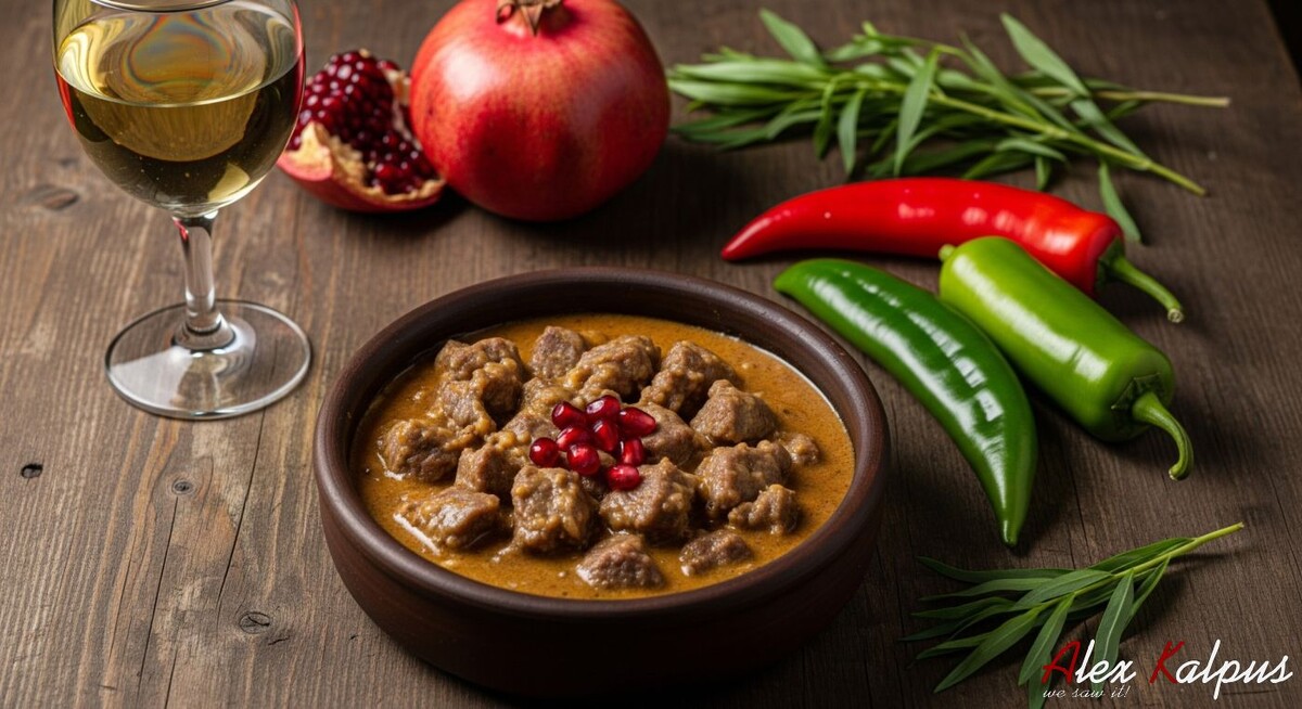 Рецепт тушёной телятины в ореховом соусе. Этот рецепт практически правильная аутентичная версия традиционного способа приготовления. Здесь добавлено больше шафрана!