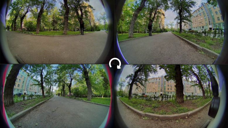 Вид с fisheye‑камер 