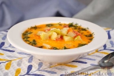 Летний суп с плавленым сыром и молодыми кабачками — лёгкость, вкус и аромат в одном блюде  📷
