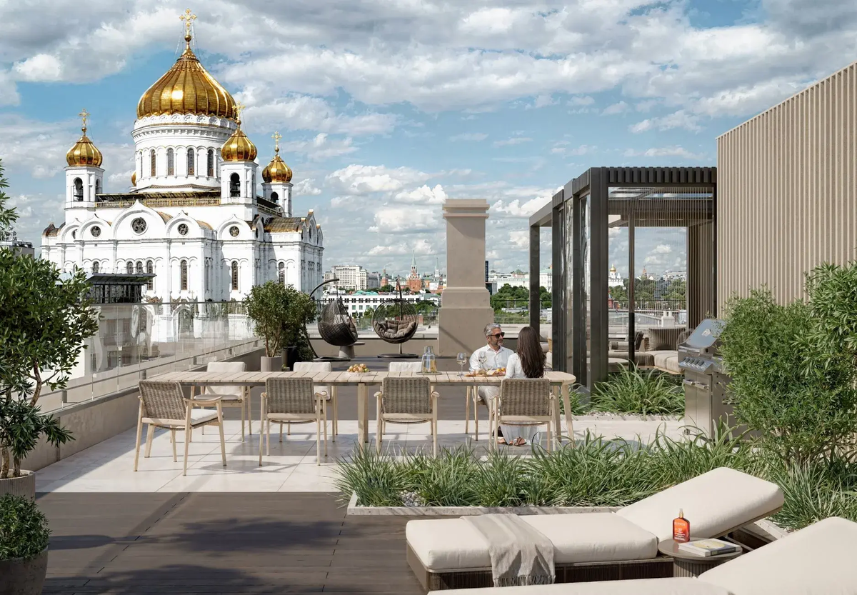 Пентхаус ЖК "Обыденский 1" с видом на храм "Христа Спасителя" в Москве