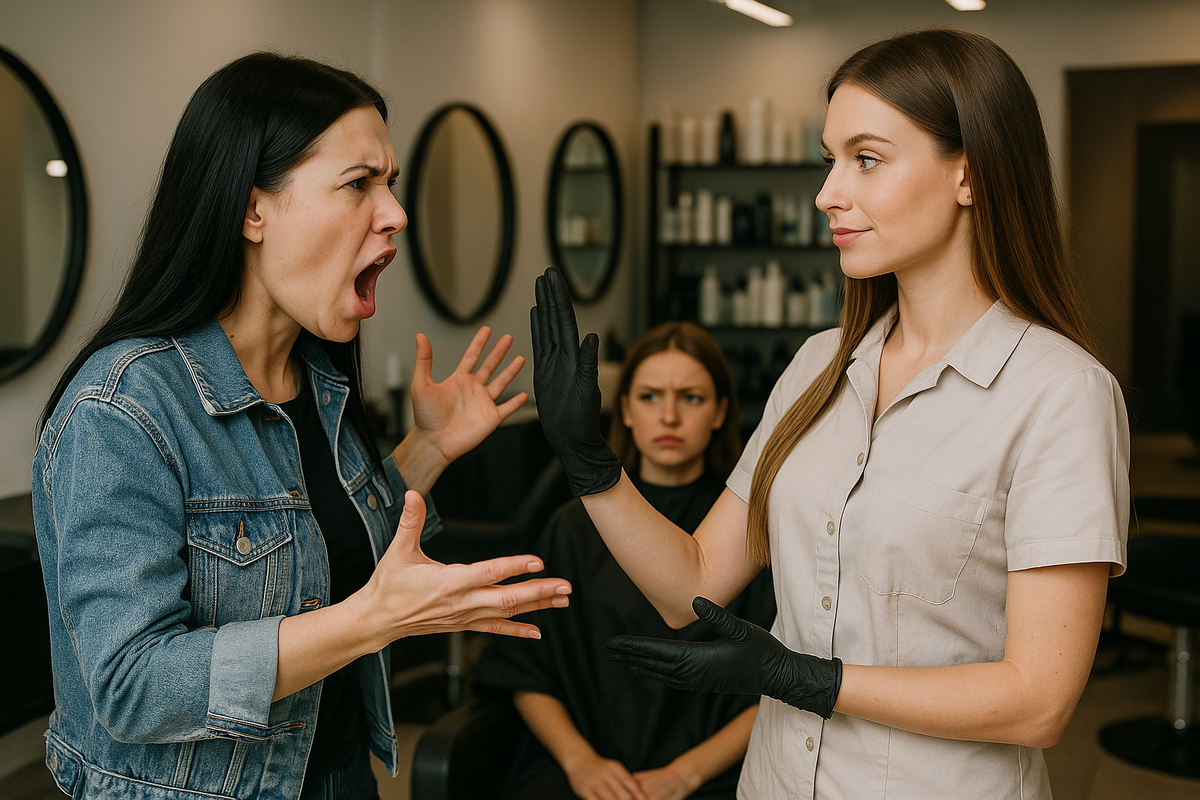 Лера работала парикмахером в популярном бьюти-салоне. День был обычный — стрижки, укладки, звонки, музыка… Пока в зал не вошла ярко накрашенная женщина в леопардовом платье и с надменным взглядом.— Ну и где эта Лера? — громко спросила она, обводя взглядом клиентов.Салон замер. Лера, держа в руках фен, спокойно подняла голову и сказала:— Я Лера. Чем могу помочь?— Помочь? — женщина усмехнулась. — Ты встречаешься с моим мужчиной! Не стыдно?!Все обернулись. Клиенты начали перешептываться. Но Лера не растерялась:— Уважаемая, я не встречаюсь ни с кем. А если ваш "мужчина" вам не верен — возможно, проблема вовсе не во мне.В зале повисла тишина. Женщина покраснела, бросила обиженный взгляд и вышла, хлопнув дверью. А через минуту раздались аплодисменты — клиенты были впечатлены выдержкой Леры.И только одна мысль вертелась в голове у девушки: "Хорошо, что я поставила точку в этих отношениях еще месяц назад..."