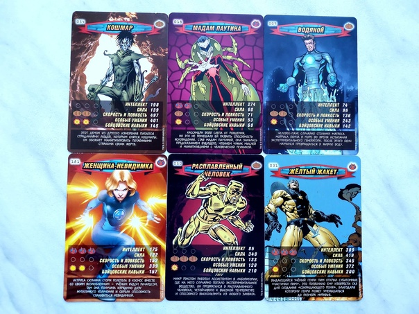 Вот так выглядят оригинальные карточки из первой коллекции "Человек-паук: Герои и Злодеи"