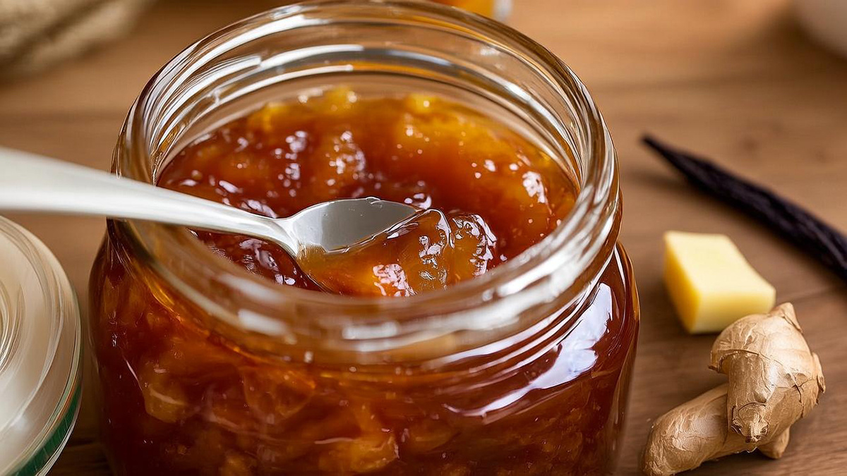 Грушевое варенье с ванилью и имбирём