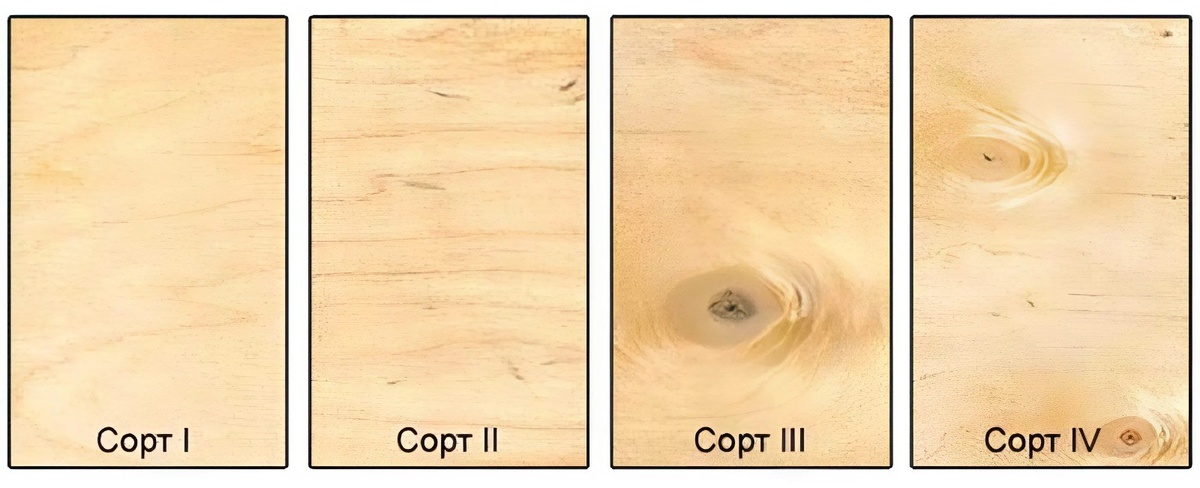 Сравнение досок разных сортов крупным планом — визуальная разница в сучках, трещинах и текстуре