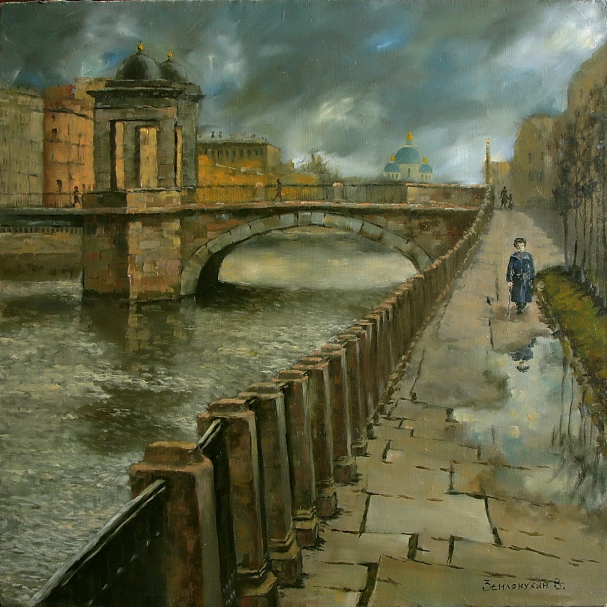 © Вадим Зеррт (Землянухин). Фонтанка в граните. Холст, масло. 40 х 40см. 2015г.