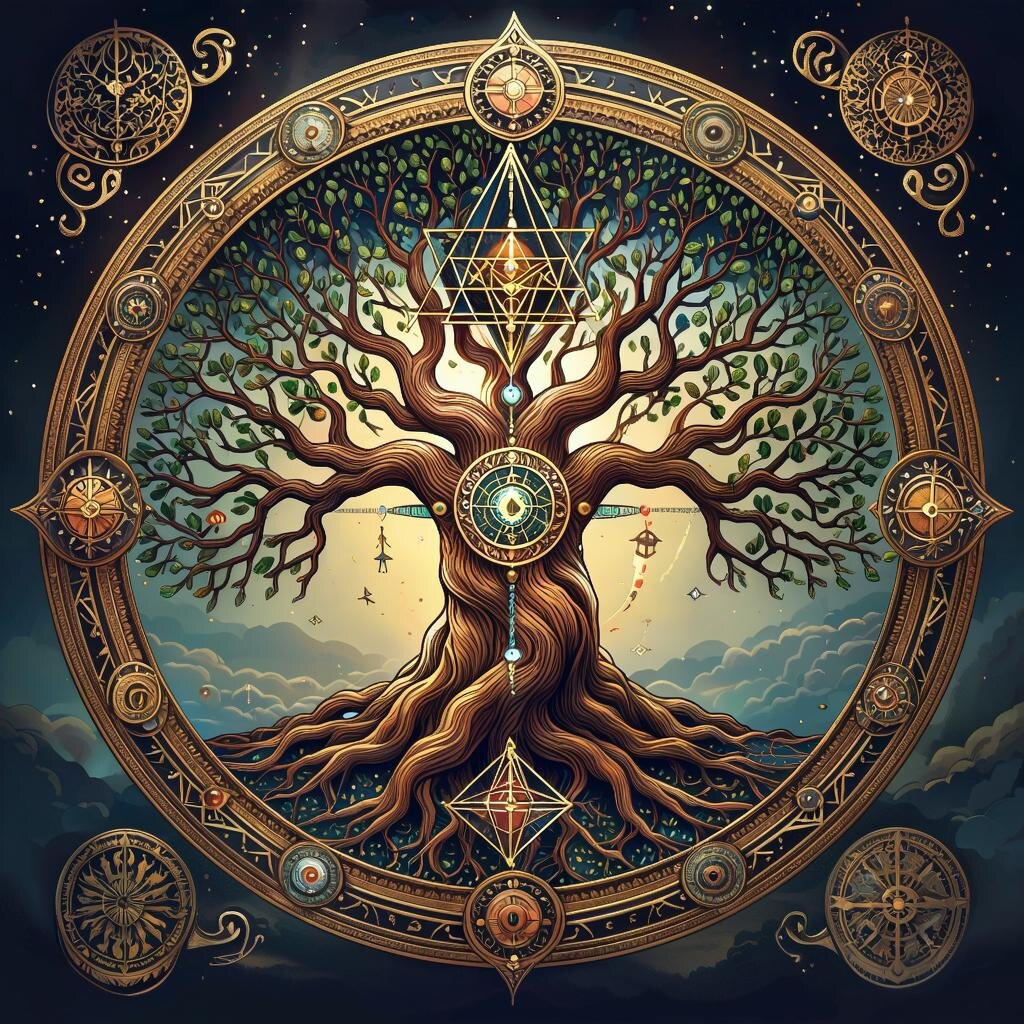 Дерево. Иллюстрация сгенерирована нейросетью