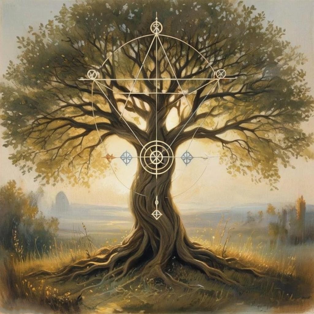 Дерево. Иллюстрация сгенерирована нейросетью