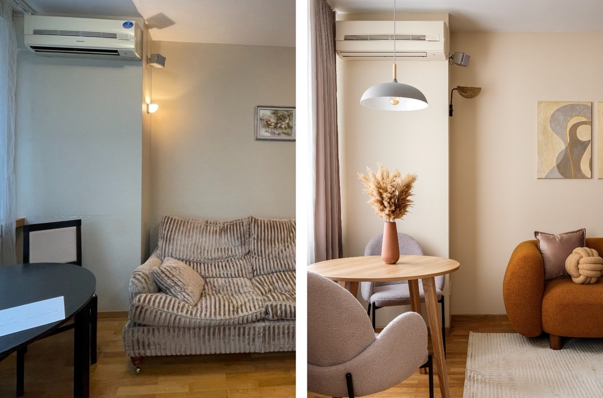 ДО и ПОСЛЕ из проекта хоумстейджеров Юлии Спиридоновой и Юлии Семагиной, компания HSprofi. Автор фото: Константин Пырьев