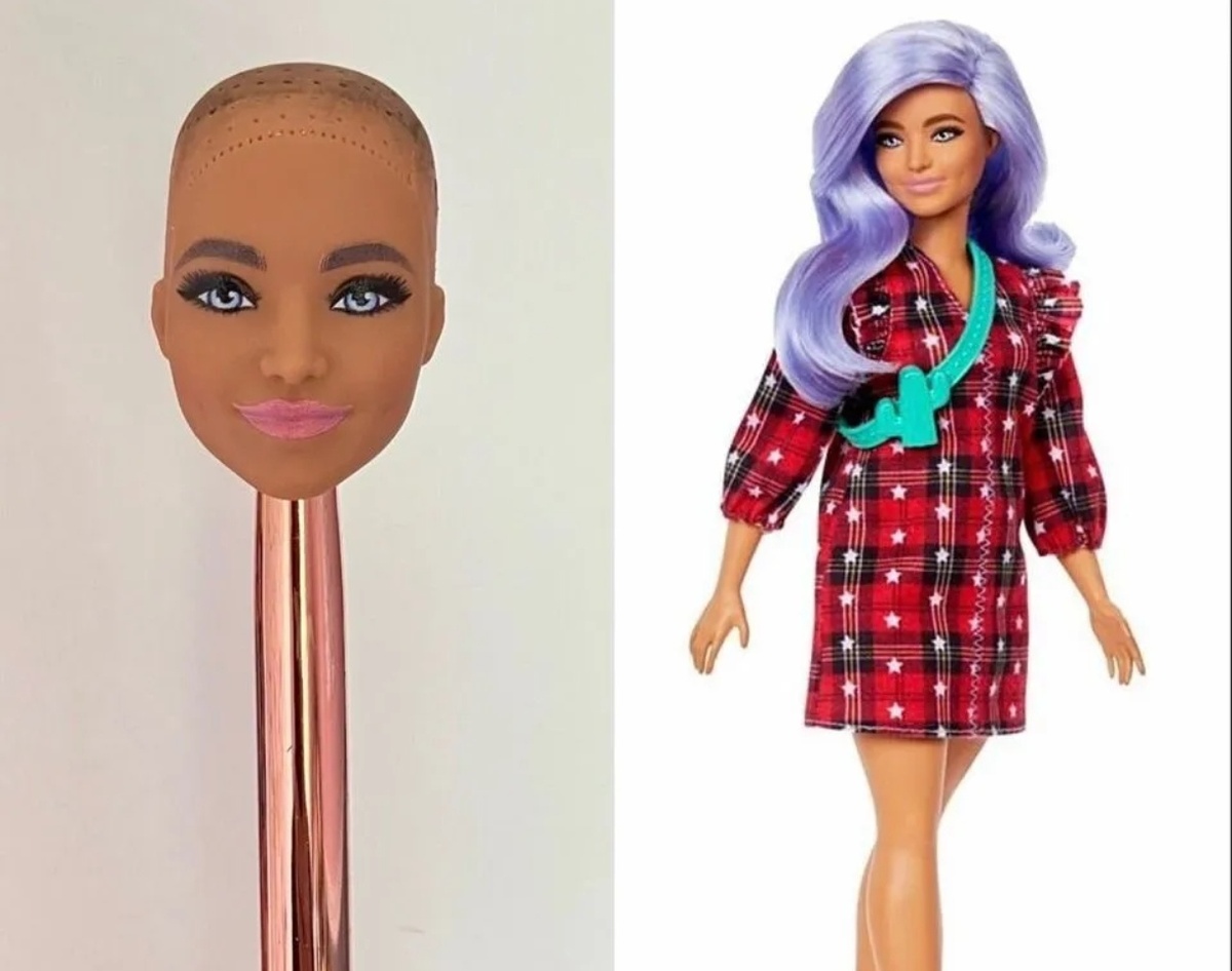 Фото продавца. Была видна не стёртая до конца краска. Или она идёт с черным покрытием головы, или её хотели, как и я, прошивать в темный цвет. 