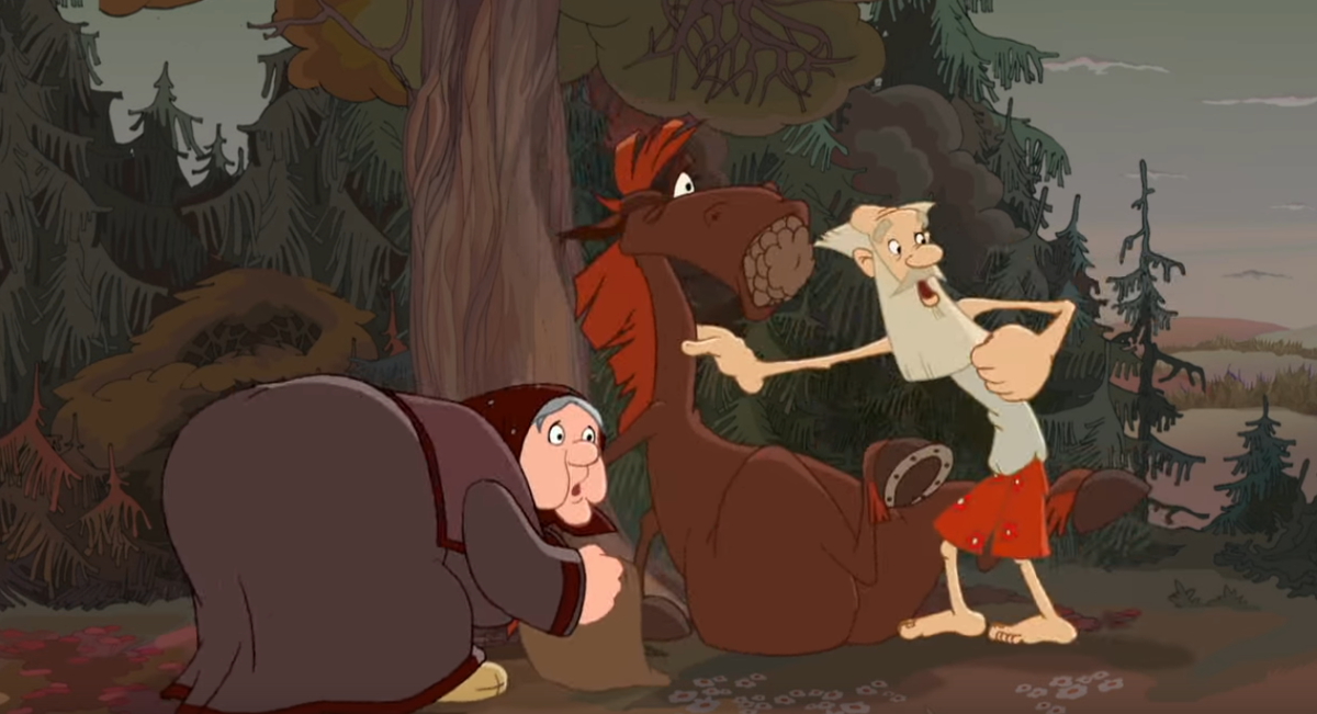 Юлий предлагал отправить стариков первыми в лес, ведь они уже «пожили свое». Утомившись от непрошенных советов, Тихон с Бабулей запихали Юлию шишку в рот, чтобы он помолчал хотя бы минуту