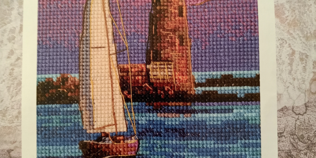 Закат на море, вышиваю "Со вкусом соли, ветра и солнца"