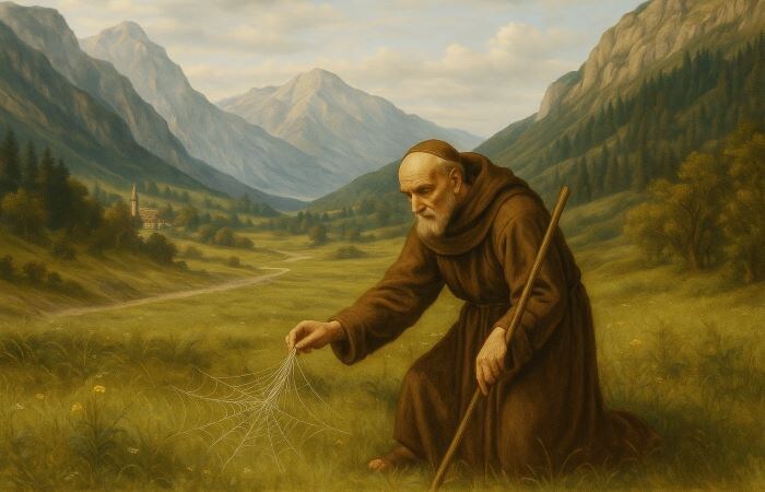 Монах, собирающий паутину