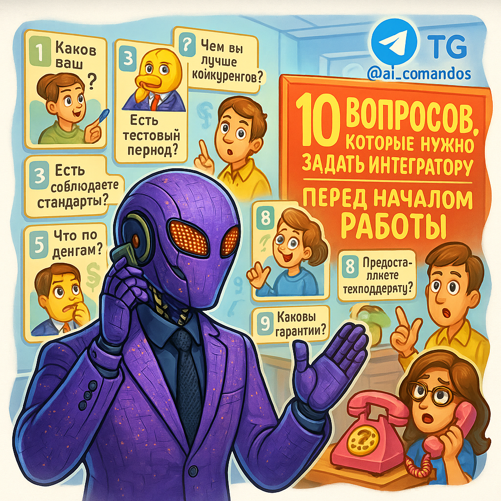    10 вопросов интегратору: как не слить бюджет и получить 120% результат Дмитрий Попов | Comandos.ai