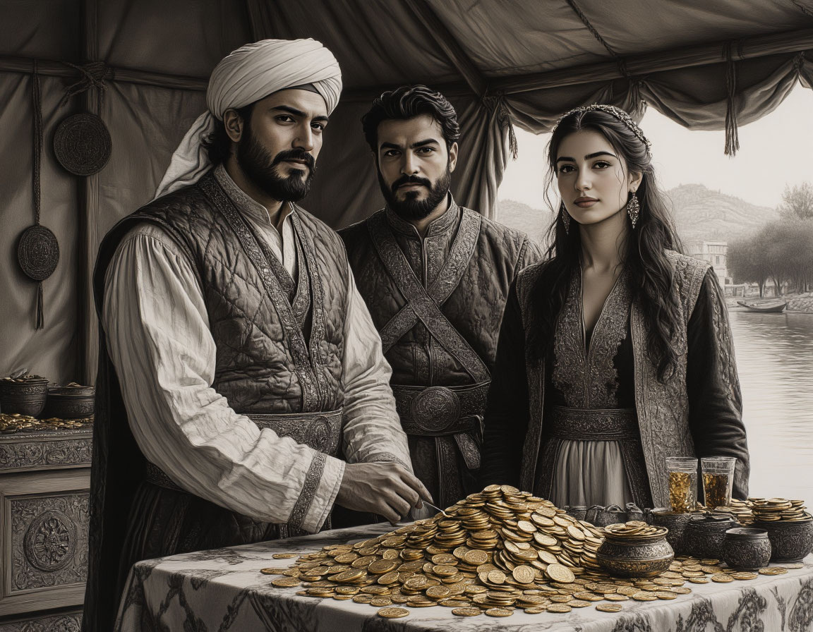 Осман в своем шатре принимает судьбоносное решение, отвергая предложенное врагом золото ради чести и справедливости
