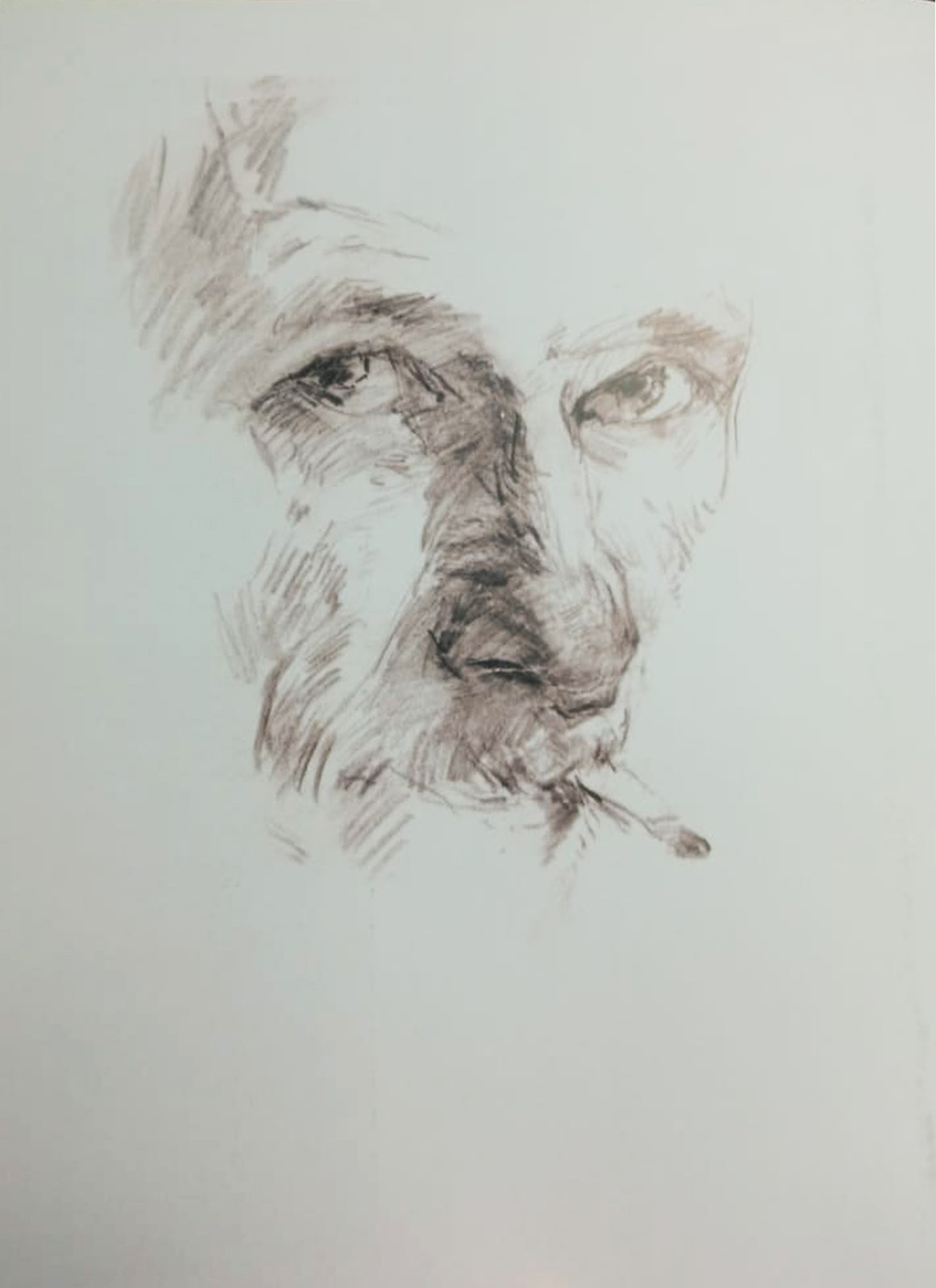 Владимир Токарев "Автопортрет" б.,к., 1987г. 