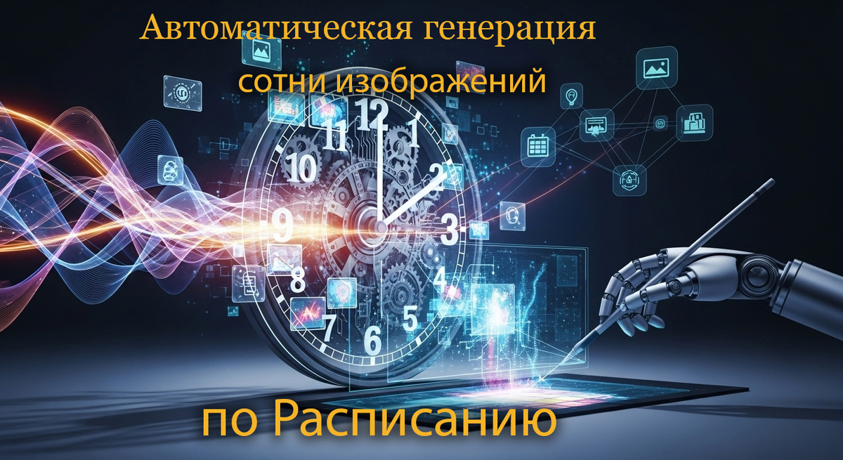 Автоматическая генерация сотен изображений по расписанию.