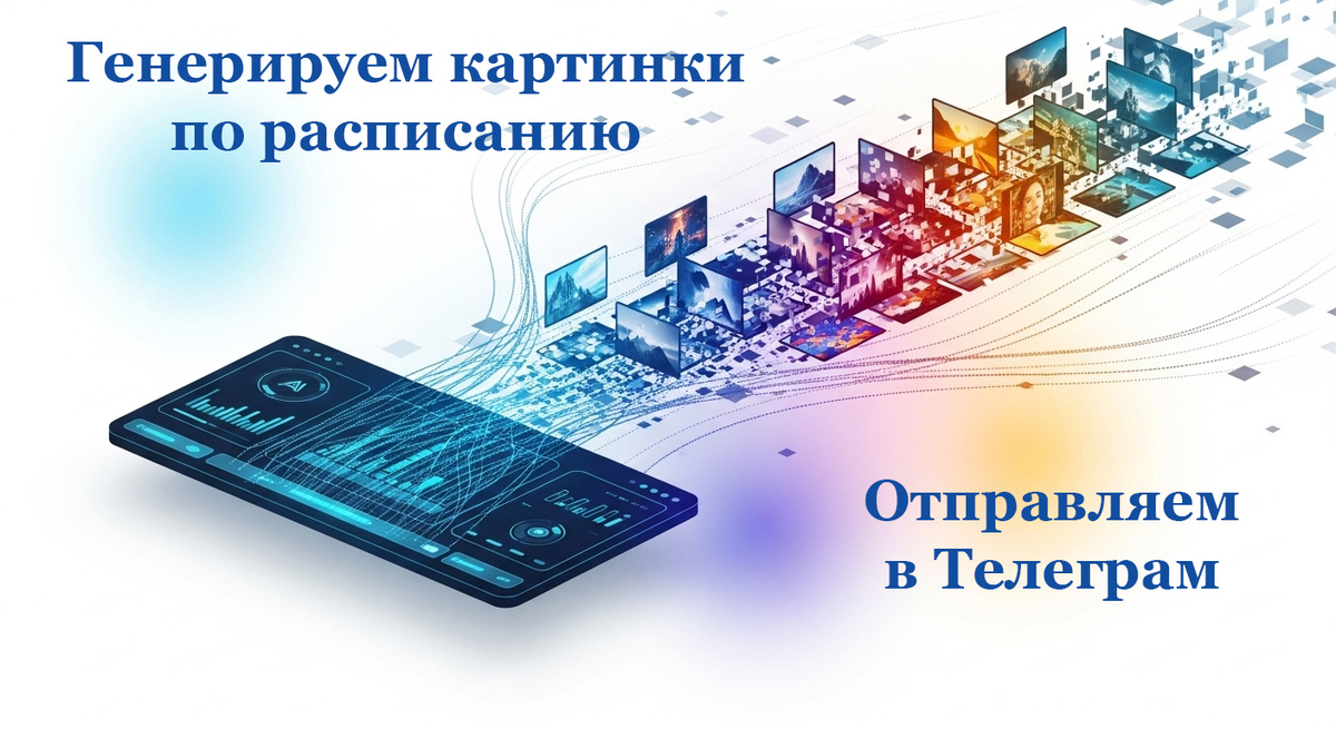 Автоматизация с генерацией картинок по расписанию и отправке их в Телеграм