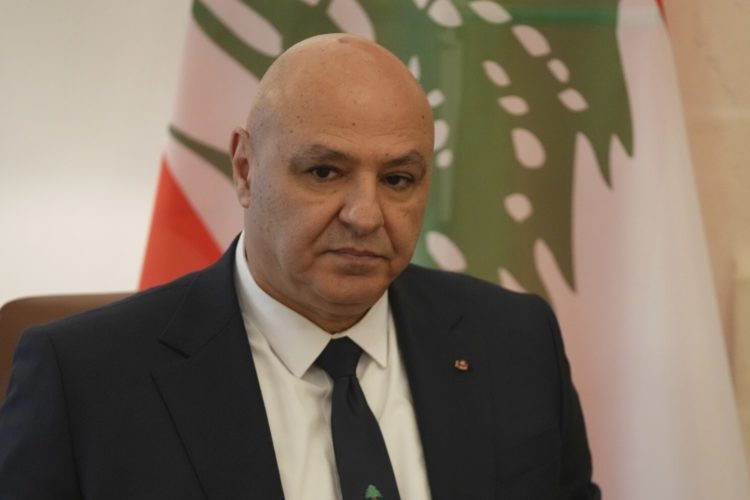    Lebanese President Joseph Aoun looks on during a meeting with Cyprus' President Nikos Christodoulides at the Presidential Palace in the capital Nicosia, Cyprus, Wednesday, July 9, 2025. (AP Photo/Petros Karadjias, Pool) David Harutunov