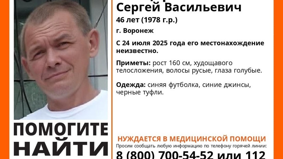 В Воронеже пропали двое мужчин средних лет
