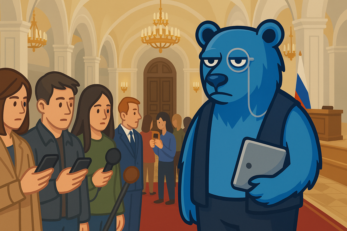 Томский хроникер Фома Силантьевич присутсвует в Кремле, где журналисты ожидают заявление Владимира Путина