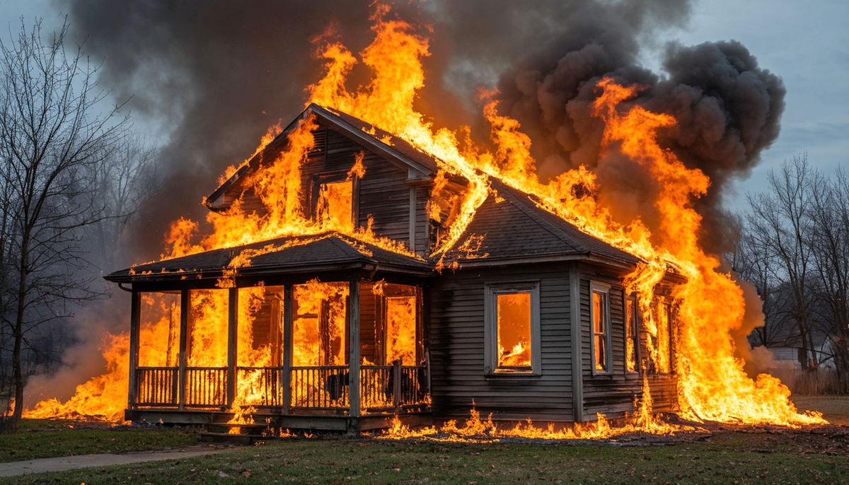 Дом не спасли.