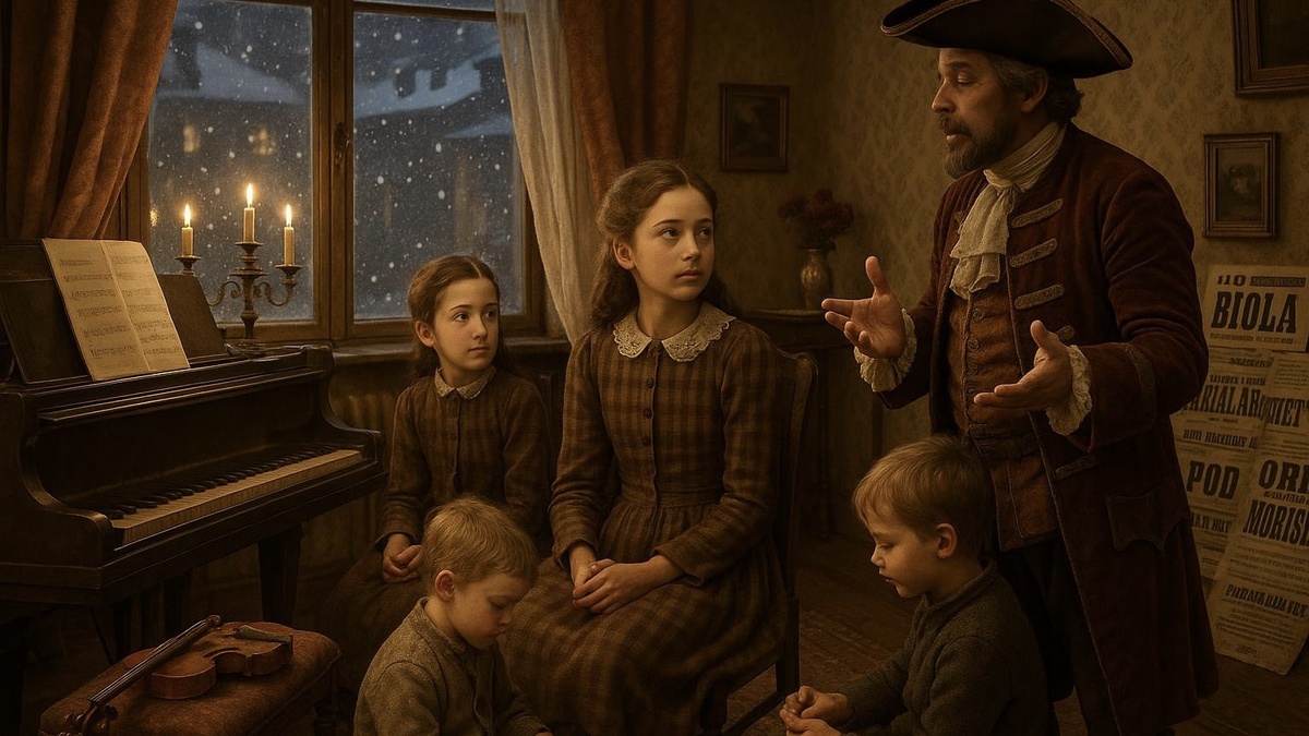 В иллюстративных целях. Юная Вера Комиссаржевская в атмосфере творчества в кругу семьи.