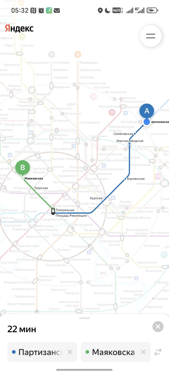 Наш маршрут в метро. Спасибо приложению Яндекс-метро. 