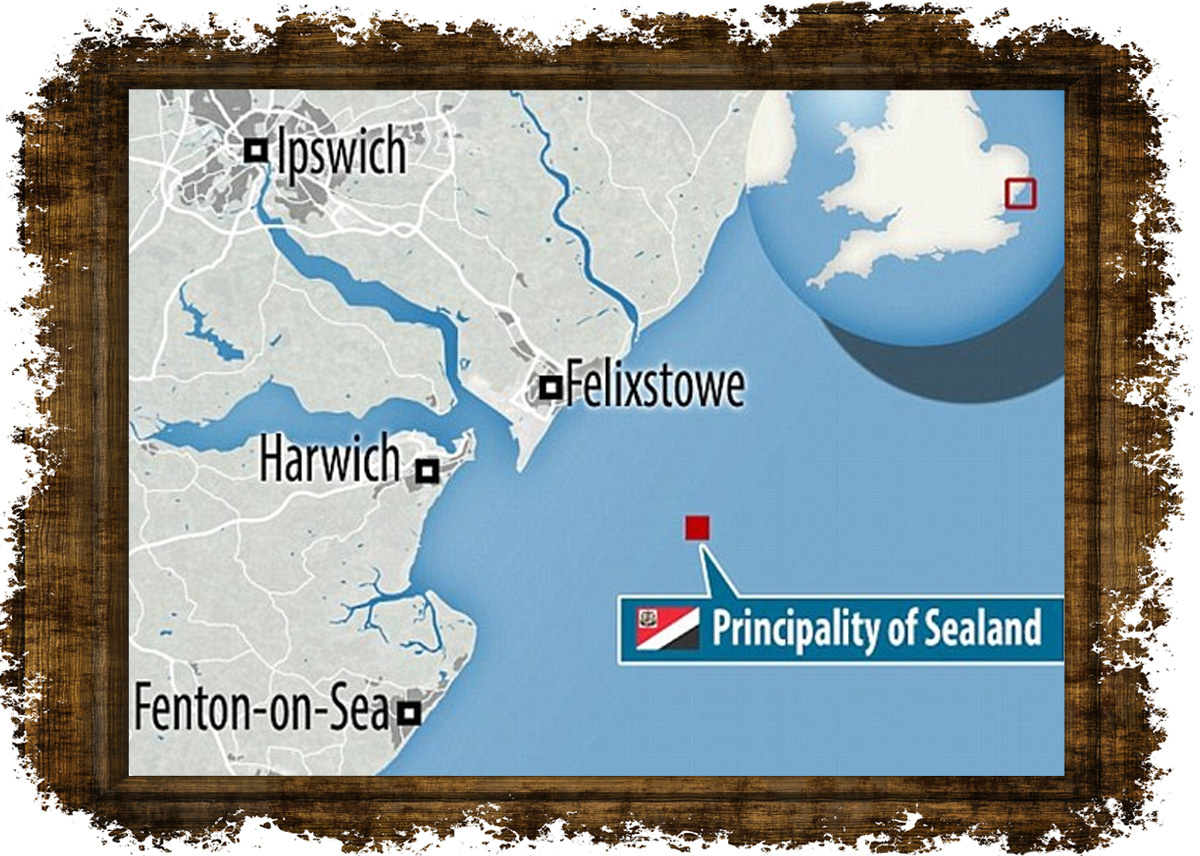 Силенд на карте. Фото в свободном доступе. 