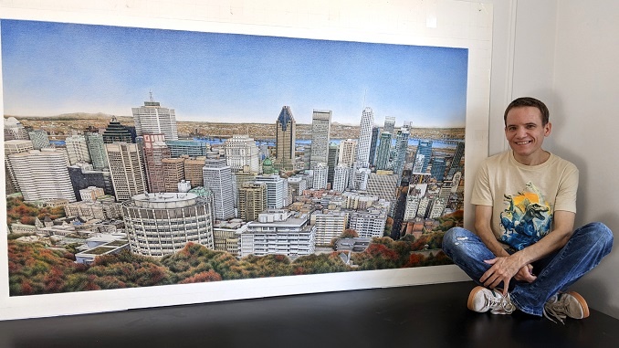 Кейси Вормер и его картина с видами Монреаля