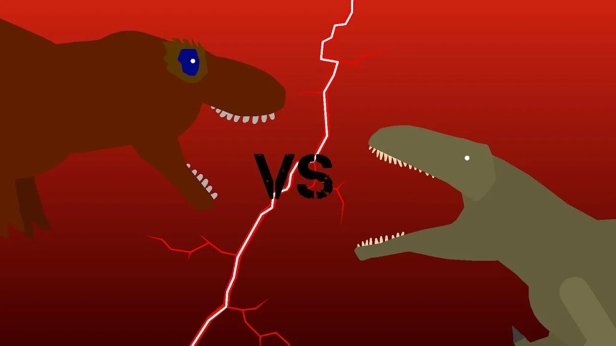 -чел я король динозавров я тебя победю побежду вообщем одержу победу                                                 -кто бы говорил ты курица переросток 14 тонная это я победю