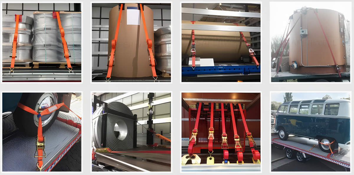 Крепление грузов с помощью стяжных ремней (рэтчетов)