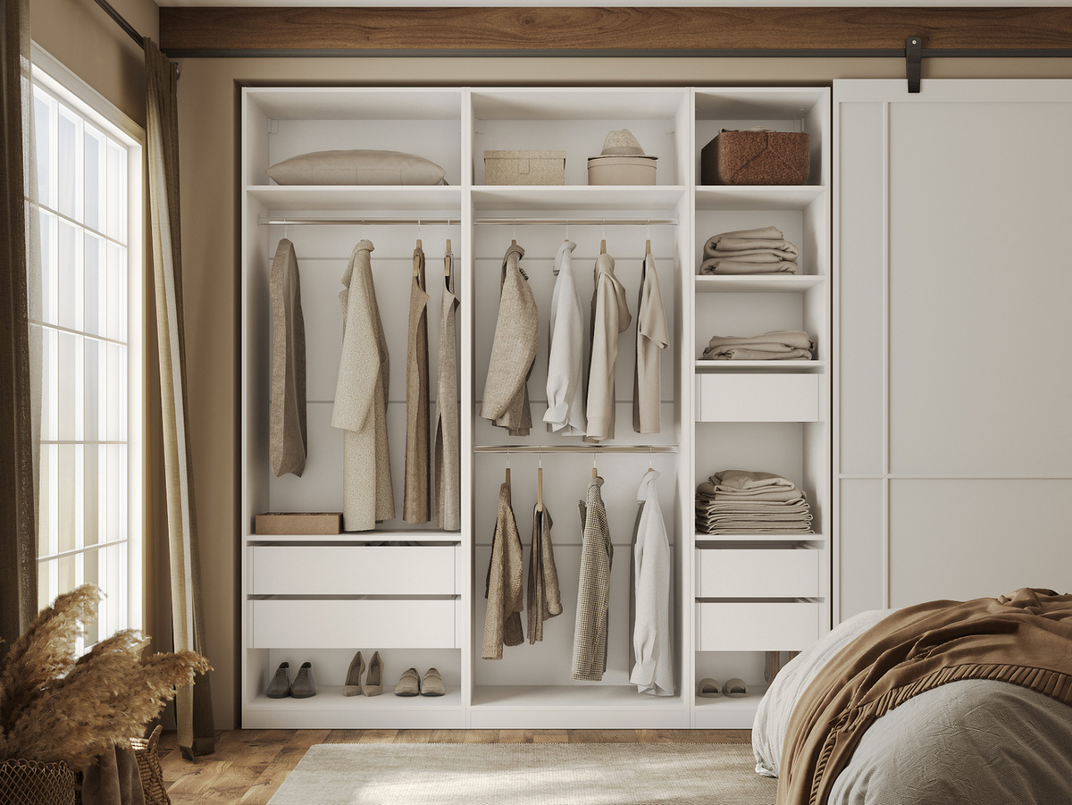 Модульный шкаф Сиена в интерьере спальни