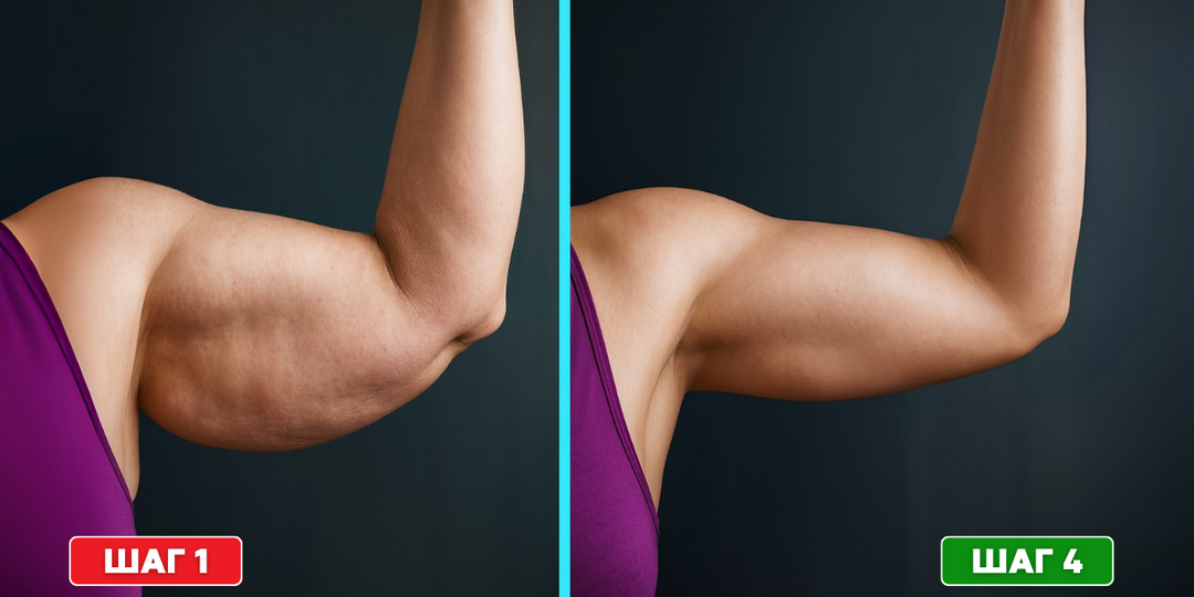 Свисающий “холодец” исчез — руки подтянулись, минус 5 см. Просто делай 4 вещи каждый день (в 75 тоже работает)