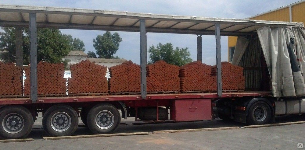 Перевозка кирпича (укладка "в елочку")