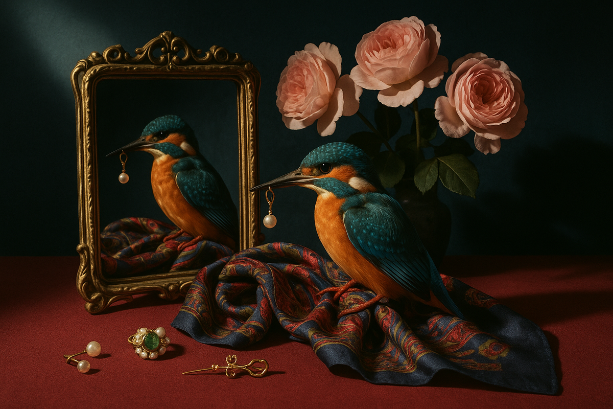 Зимородок - символ богатства и добрых перемен. Он всплыл откуда-то из глубин подсознания, когда я делала новое оформление для сайта, и я, уточнив значение, решила его оставить. Теперь у нас консультация стилиста будет называться "Код Зимородка" - потому что у тех, кто на неё приходит, уже всё хорошо. А пусть будет ещё лучше! 